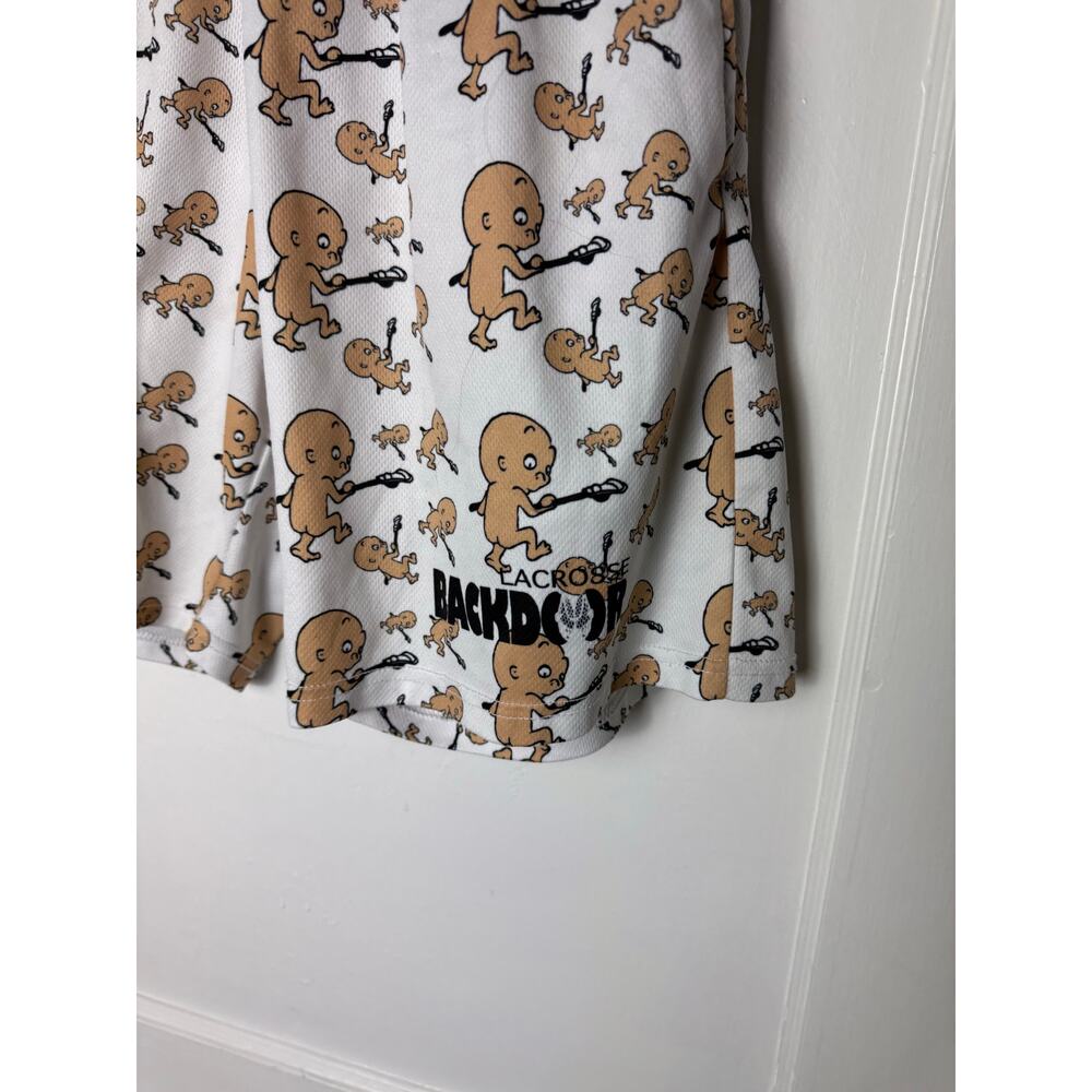 Lacrosse Backdoor Shorts Men's Small White Graphic Baby Novelty Print Loose Fit - Picture 3 of 7